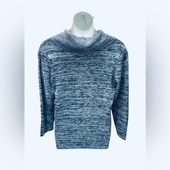 Claire France, Plus-Size Textured Cowl Neck
Sweater, 1X, Blue 🧶 - Picture 8 of 8